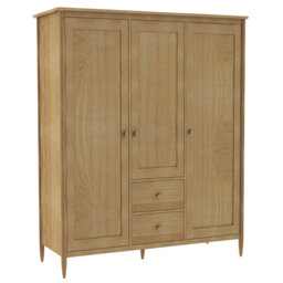 Ercol Teramo 3 Door Wardrobe, Brown Oak - Barker & Stonehouse - thumbnail 4