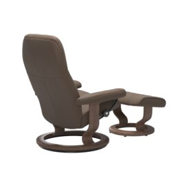 Stressless Consul Small Recliner Chair & Footstool Quickship, Brown Leather - Barker & Stonehouse - thumbnail 4