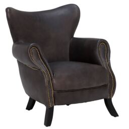 Timothy Oulton Scholar Armchair, Black Leather - Barker & Stonehouse - thumbnail 3
