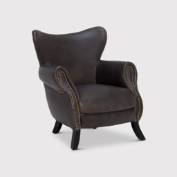 Timothy Oulton Scholar Armchair, Black Leather - Barker & Stonehouse