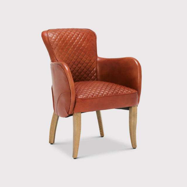 Timothy Oulton Side Saddle Dining Chair With Arms, Red Leather - Barker & Stonehouse - image 1