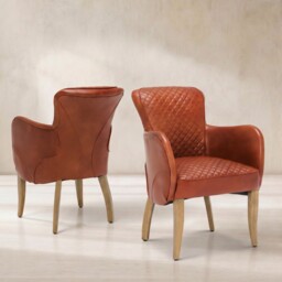 Timothy Oulton Side Saddle Dining Chair With Arms, Red Leather - Barker & Stonehouse - thumbnail 1