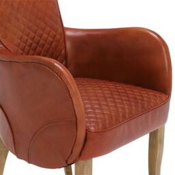 Timothy Oulton Side Saddle Dining Chair With Arms, Red Leather - Barker & Stonehouse - thumbnail 4