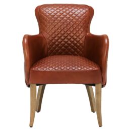 Timothy Oulton Side Saddle Dining Chair With Arms, Red Leather - Barker & Stonehouse - thumbnail 2
