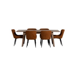 Hancock Ext 160-210cm Din Set with 6 Rivington, Grey Wood - Barker & Stonehouse - thumbnail 2