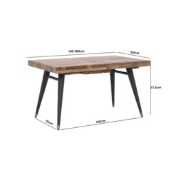 Modi Extending Table 180X90Cm, Wood - W140cm - Barker & Stonehouse - thumbnail 4