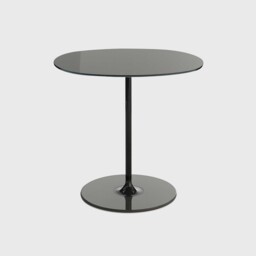 Kartell Thierry Side Table 45X45X45 Black, Round Glass - Barker & Stonehouse