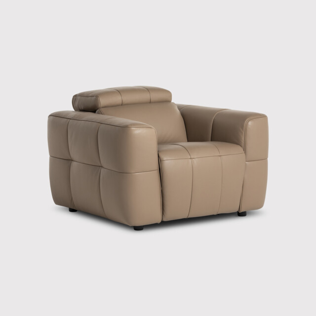 Rochester Armchair Power Recliner with Head Tilt, Neutral Leather - Barker & Stonehouse - image 1