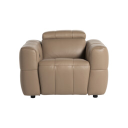 Rochester Armchair Power Recliner with Head Tilt, Neutral Leather - Barker & Stonehouse - thumbnail 3