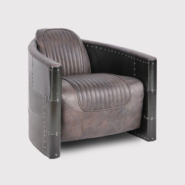 Timothy Oulton Aviator Tomcat Armchair, Black Leather - Barker & Stonehouse - image 1