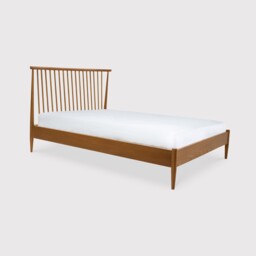 Ercol Salina Double Spindle Headboard Bed, Neutral Wood - Barker & Stonehouse