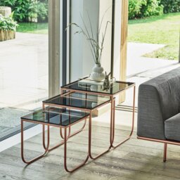 Bontempi Tokio Coffee Table Set, Black Glass - Barker & Stonehouse - thumbnail 2