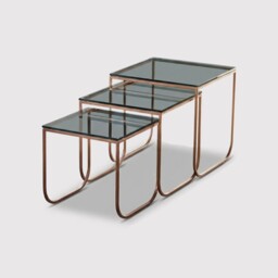 Bontempi Tokio Coffee Table Set, Black Glass - Barker & Stonehouse