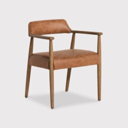 Ames Dining Chair With Arms, Brown Leather - Barker & Stonehouse - thumbnail 2