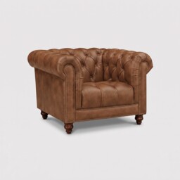Ullswater Club Armchair 2034 Dark Rum FL, Brown Leather - Barker & Stonehouse - thumbnail 1