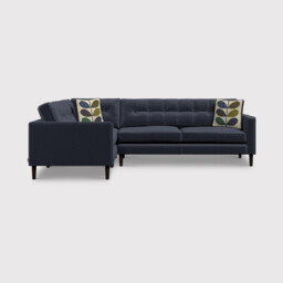 Orla Kiely Ebben Rhf Corner Sofa, Navy Fabric - Barker & Stonehouse