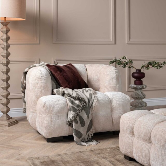 Lenor Occasional Armchair, White Boucle - Barker & Stonehouse - image 1