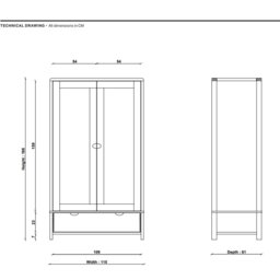 Ercol Bosco 2 Door Wardrobe, Brown Oak - Barker & Stonehouse - thumbnail 6
