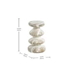 Knip Curved Garden Drinks Side Table, Round, Stone, Grey - Barker & Stonehouse - thumbnail 3