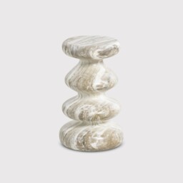 Knip Curved Garden Drinks Side Table, Round, Stone, Grey - Barker & Stonehouse - thumbnail 1