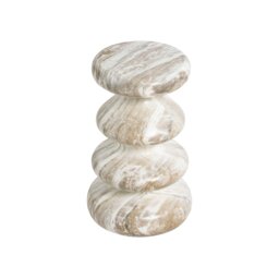 Knip Curved Garden Drinks Side Table, Round, Stone, Grey - Barker & Stonehouse - thumbnail 4