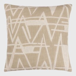 Brittany Geometric Cushion, Square, Neutral Cotton - Barker & Stonehouse