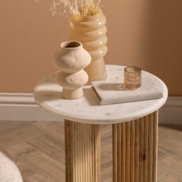 Fuji Side Table, Round, Neutral Wood - Barker & Stonehouse - thumbnail 4