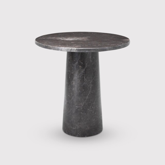 Eichholtz Terry Side Table Grey Marble, Round, Black - Barker & Stonehouse - image 1