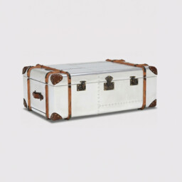 Timothy Oulton Globetrekker Extra Large Coffee Table 150X100Cm, Silver Metal - Barker & Stonehouse