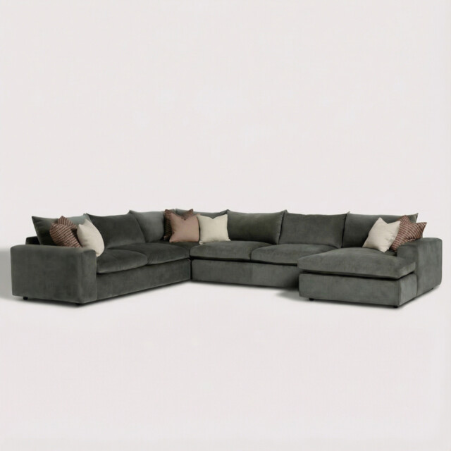Providence Rhf Modular Corner Modular Sofa, Green Fabric - Barker & Stonehouse - image 1