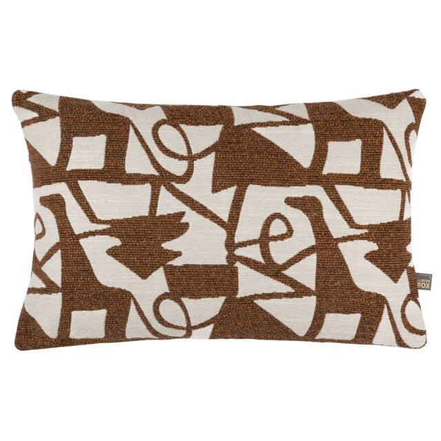 Abstract Russet Rectangular Cushion, Square, Brown - Barker & Stonehouse