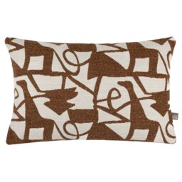 Abstract Russet Rectangular Cushion, Square, Brown - Barker & Stonehouse