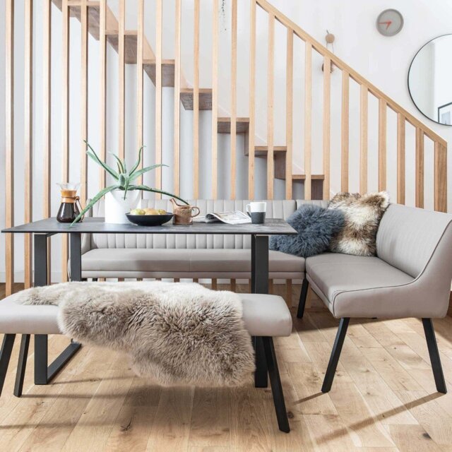 Belize Left Hand Corner Dining Set, Neutral Ceramic - Barker & Stonehouse - image 1