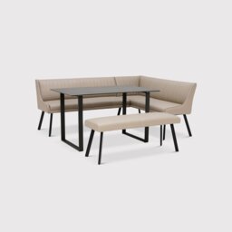 Belize Left Hand Corner Dining Set, Neutral Ceramic - Barker & Stonehouse - thumbnail 2