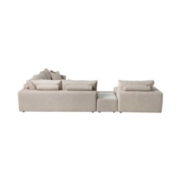 Lomax RHF Large Chaise Corner Modular Sofa with Table, Neutral Fabric - Barker & Stonehouse - thumbnail 5