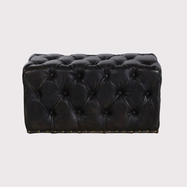 Timothy Oulton Lord Digsby Rectangular Small Footstool, Brown Leather - Barker & Stonehouse - image 1