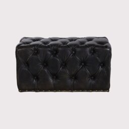 Timothy Oulton Lord Digsby Rectangular Small Footstool, Brown Leather - Barker & Stonehouse