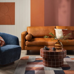 Rico Tiled Round Coffee Table, Round, Red - Barker & Stonehouse - thumbnail 2