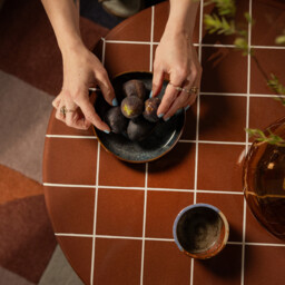 Rico Tiled Round Coffee Table, Round, Red - Barker & Stonehouse - thumbnail 4