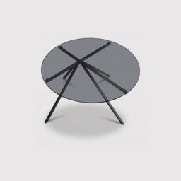Bontempi Ray Coffee Table, Round, Black Glass - Barker & Stonehouse