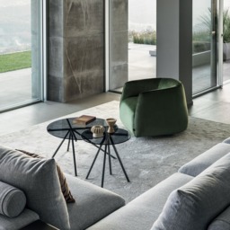 Bontempi Ray Coffee Table, Round, Black Glass - Barker & Stonehouse - thumbnail 4