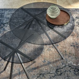 Bontempi Ray Coffee Table, Round, Black Glass - Barker & Stonehouse - thumbnail 3