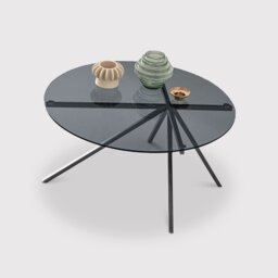 Bontempi Ray Coffee Table, Round, Black Glass - Barker & Stonehouse - thumbnail 2