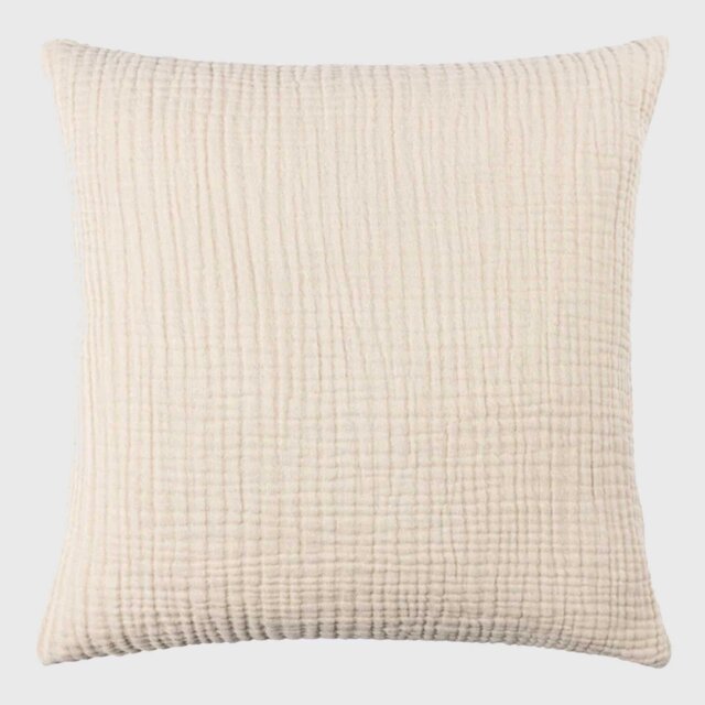 Waffle Natural Cushion, Square, Neutral Cotton - Barker & Stonehouse