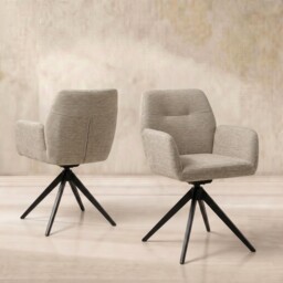 Sorelle Swivel Dining Chair, Neutral Fabric - Barker & Stonehouse - thumbnail 1
