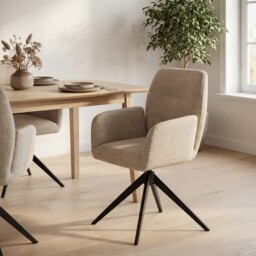 Sorelle Swivel Dining Chair, Neutral Fabric - Barker & Stonehouse - thumbnail 2