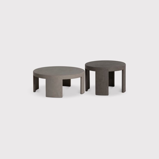Capella Coffee Table Set Of 2, Round, Grey Wood - Barker & Stonehouse - image 1