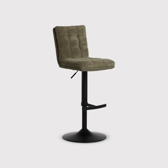 Odine Swivel Bar Stool 360 Swivel Adj Height, Green Fabric - Barker & Stonehouse - image 1