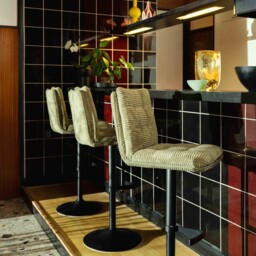 Odine Swivel Bar Stool 360 Swivel Adj Height, Green Fabric - Barker & Stonehouse - thumbnail 2