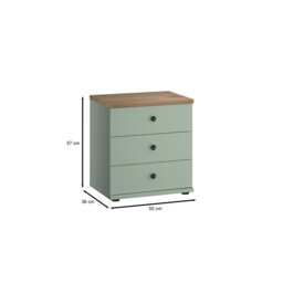 Varese 3 Drawer Bedside Cabinet, White - Barker & Stonehouse - thumbnail 3